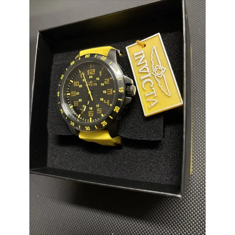Invicta Pro Diver Quartz Model 40006 Yellow Silicone Band New In Box